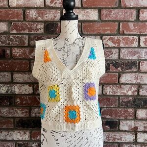 Colorful Crochet Knit Vest